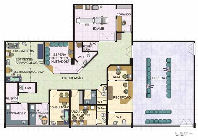 Introdução à Arquitetura Hospitalar Figura 4.7.1: Exemplo de unidade de medicina nuclear Fonte: Záu (2010, p.