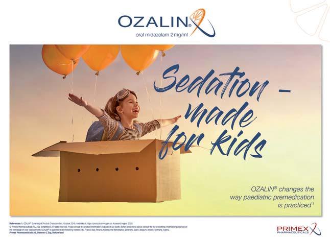 Stefanie Ullmann (Global Medical Affairs Lead) Die Kampagne Sedation made for kids sollte Ozalin, ein orales Beruhigungsmittel vom Hersteller Primex Pharmaceuticals, international bei Anästhesisten