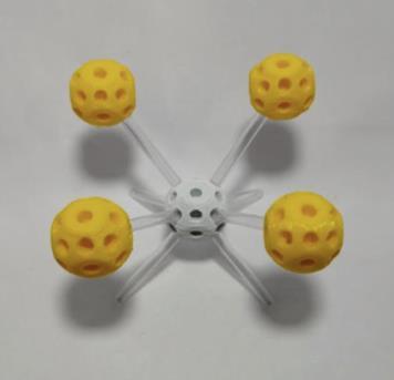 Montagem Cúbica de Corpo Centrada - Agora fixe as 4 esferas amarelas nos vértices