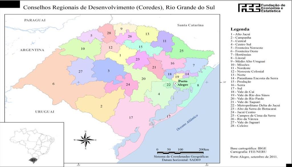 21 APÊNDICE 1 Figura 1 Rio Grande do Sul: divisão em Coredes Fonte: FEE (2018).