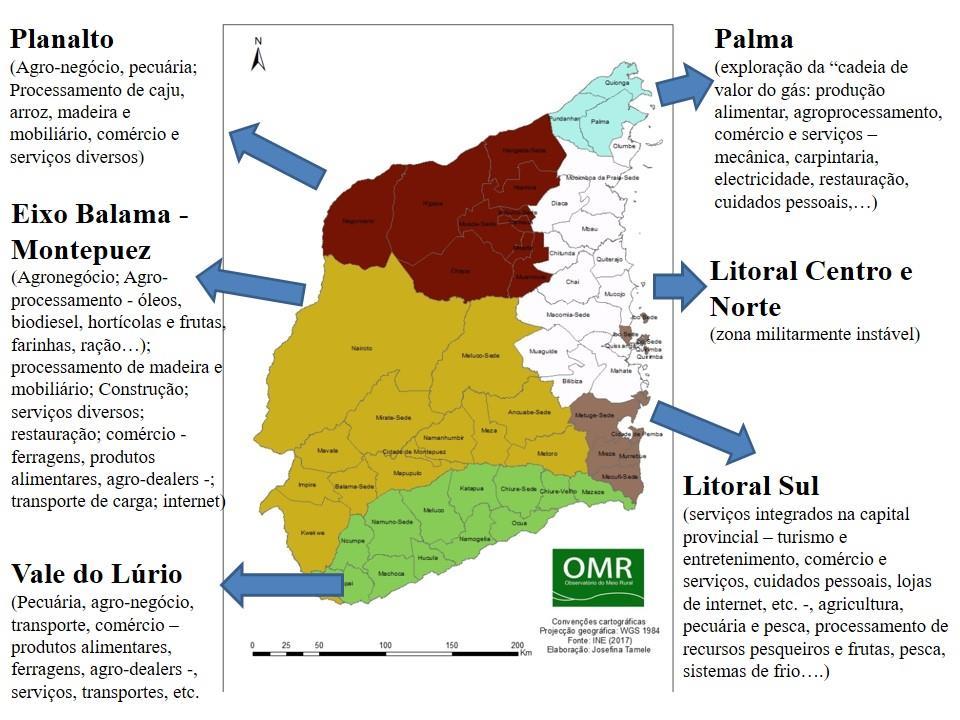 Mapa 3: Diferentes zonas geográficas e possível investimento na província de Cabo Delgado b) SOS urgência juventude Cabo Delgado Perante esta realidade, urge o desenvolvimento de modelos económicos