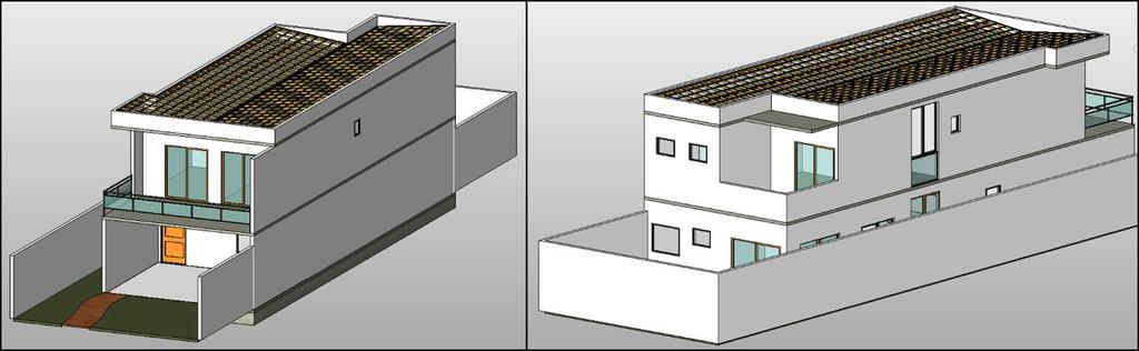 Figura 6.2 Modelo arquitetônico gerado no Revit. (FONTE: acervo da autora). Posteriormente, foi feita a modelagem estrutural, com base no dimensionamento já realizado no projeto original.