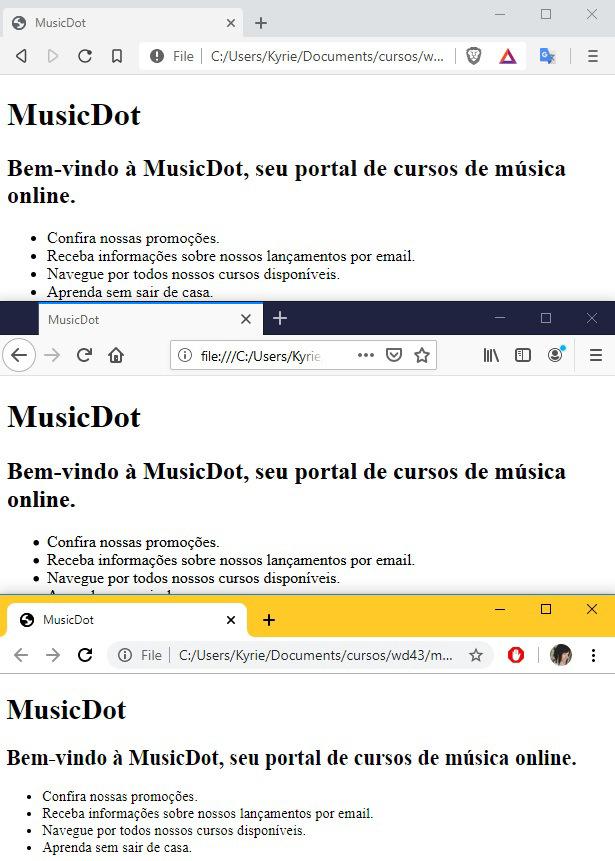 Agora, uma página muito mais agradável e legível é exibida. Para isso, tivemos que adicionar as marcações que são pertencentes ao HTML.