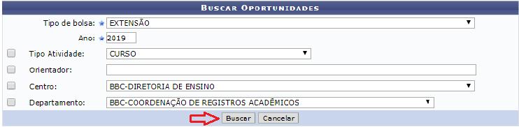 Efetuar Inscrição em Projeto de Extensão Bolsas >> Oportunidades de