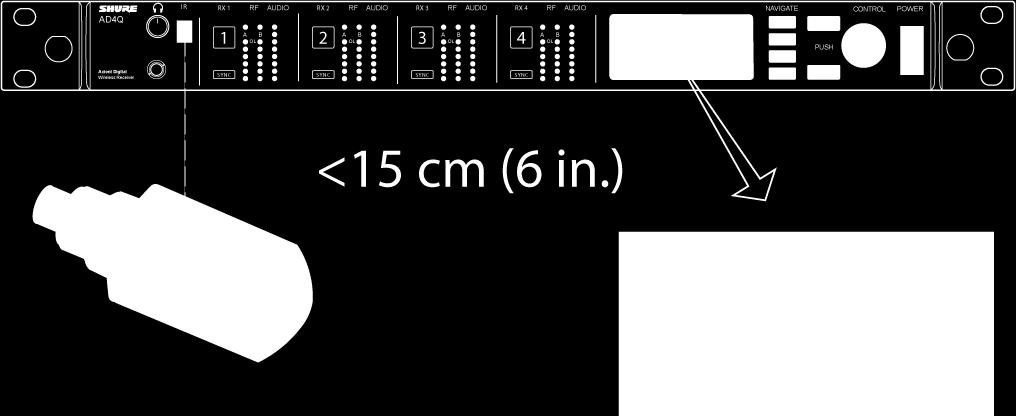 3. 4. 5. Ligue o transmissor. Pressione o botão SYNC no receptor. Alinhe as janelas de infravermelho entre o transmissor e o receptor para que o LED do infravermelho acenda em vermelho.