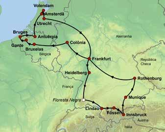 Amsterdã / Países Baixos 28 Alemanha Romântica e Benelux 1 Dia / Domingo Frankfurt Chegada ao aeroporto de Frankfurt e traslado ao hotel. Resto do dia livre à sua disposição.