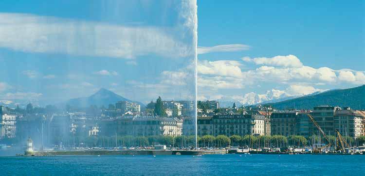 Fonte Jet d eau, Genebra / Suíça p 4 Dias / 3 Noites p City Tour p Excursões atrativas p 4 Dias / 3 Noites p City Tour p Excursões atrativas Vinhedos de Lavaux, Montreux-Vevey / Suíça Pacote I II