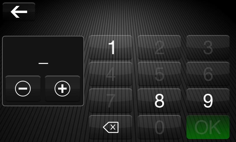 AM/FM/DAB (se disponível) Sintonização de Estação de Rádio. Pressione o ícone para entrar no Menu de Sintonia Direta. O teclado gráfico no visor é usado para inserir a frequência da estação.
