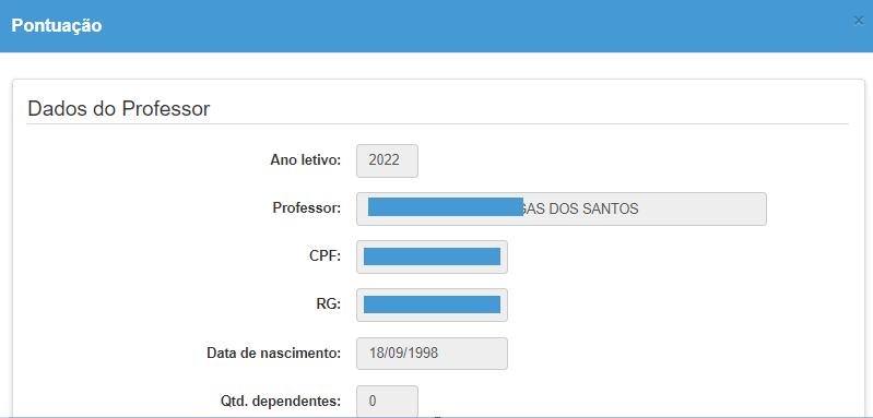 15 Conferência de dados e pontuação