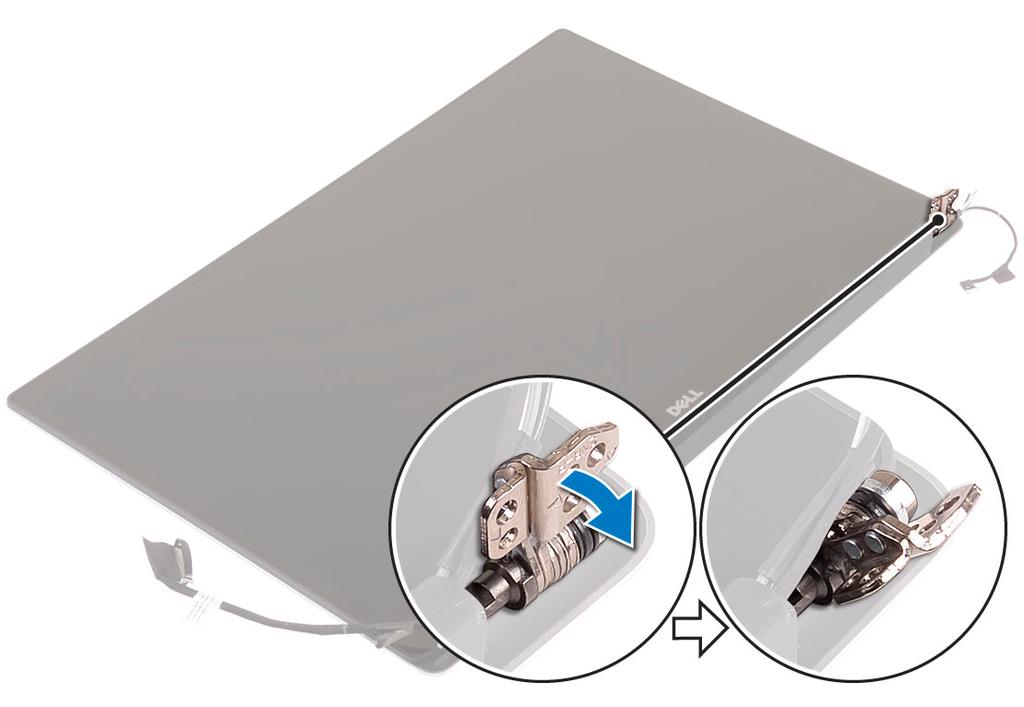 2. Remova a/o: a. tampa da base b. bateria c. placa WLAN d. montagem da tela 3. Coloque cuidadosamente o computador sobre uma superfície plana. 4.