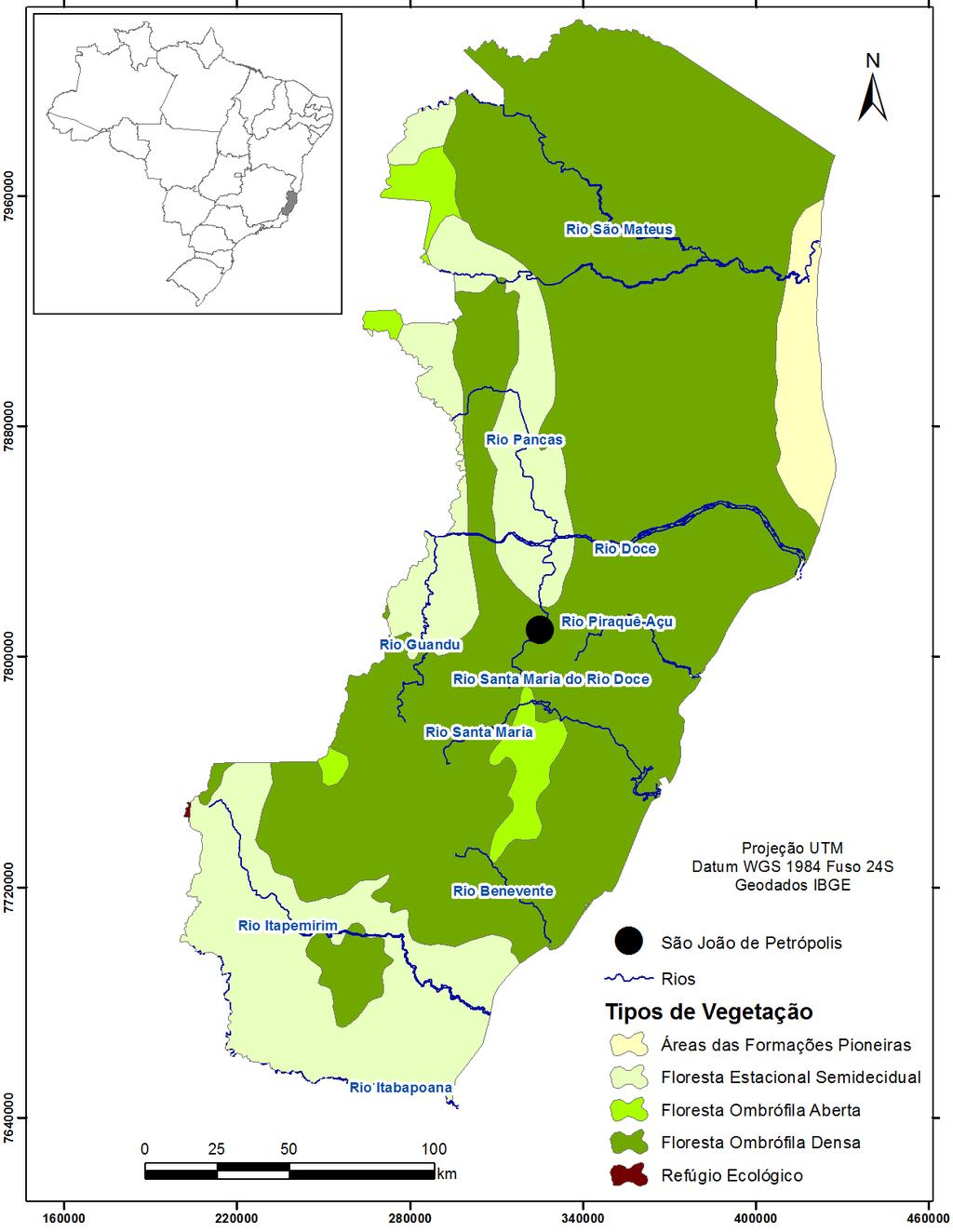 Redescobrindo a floresta decídua 3 de 9 central desse estado, onde, de acordo com o Mapa de Vegetação do Brasil (IBGE 2004), deveria existir a Floresta Ombrófila Densa ou Floresta Tropical Pluvial