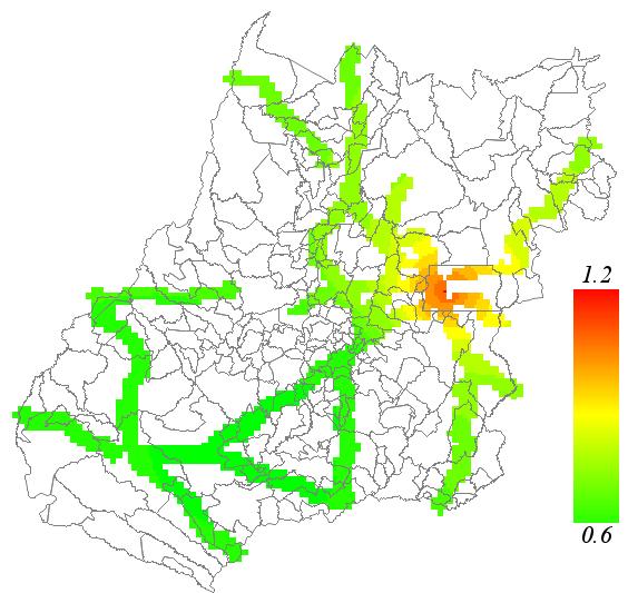 A Figura 4.6 mostra as estimativas que foram significativas no modelo RLGP. (a) Intercepto (b) Chuva_garoa (c) Noite (d) Geometria_desfavoravel Figura 4.