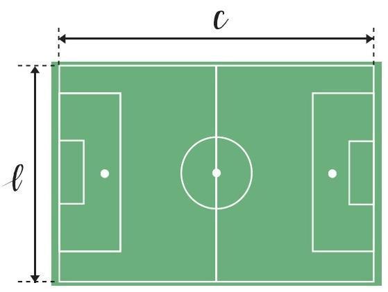 Para pensar: 1. Um campo de futebol tem seu comprimento expresso por c e sua largura expressa por l, conforme a figura: a.