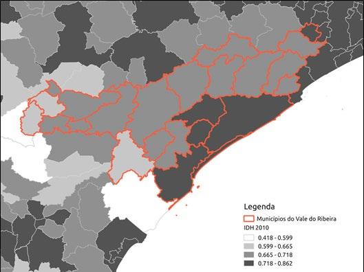 272 Vulnerabilidade(s) e Ação Pública médio (Sete Barras inclusive). Apenas seis municípios do Vale do Ribeira tiveram IDH classificado no quartil superior, indicando melhor qualidade de vida.