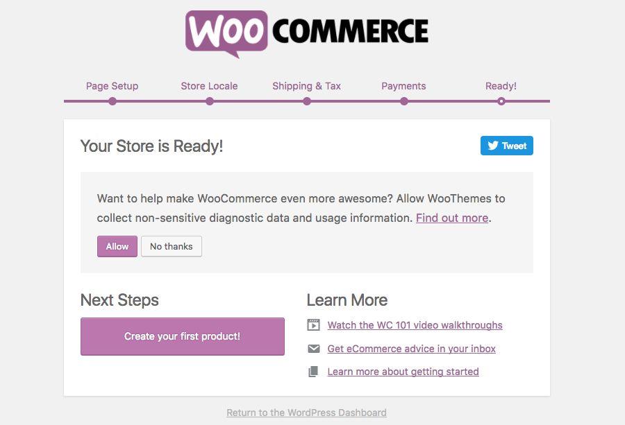 Instalação do WooCommerce no WordPress PASSO 3: Configurar a instalação do WooCommerce com o Assistente de