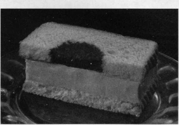 Vamos fazer outro sanduíche de pão com manteiga, desta vez enfiando as azeitonas furadas e as recheadas na camada de man-teiga.