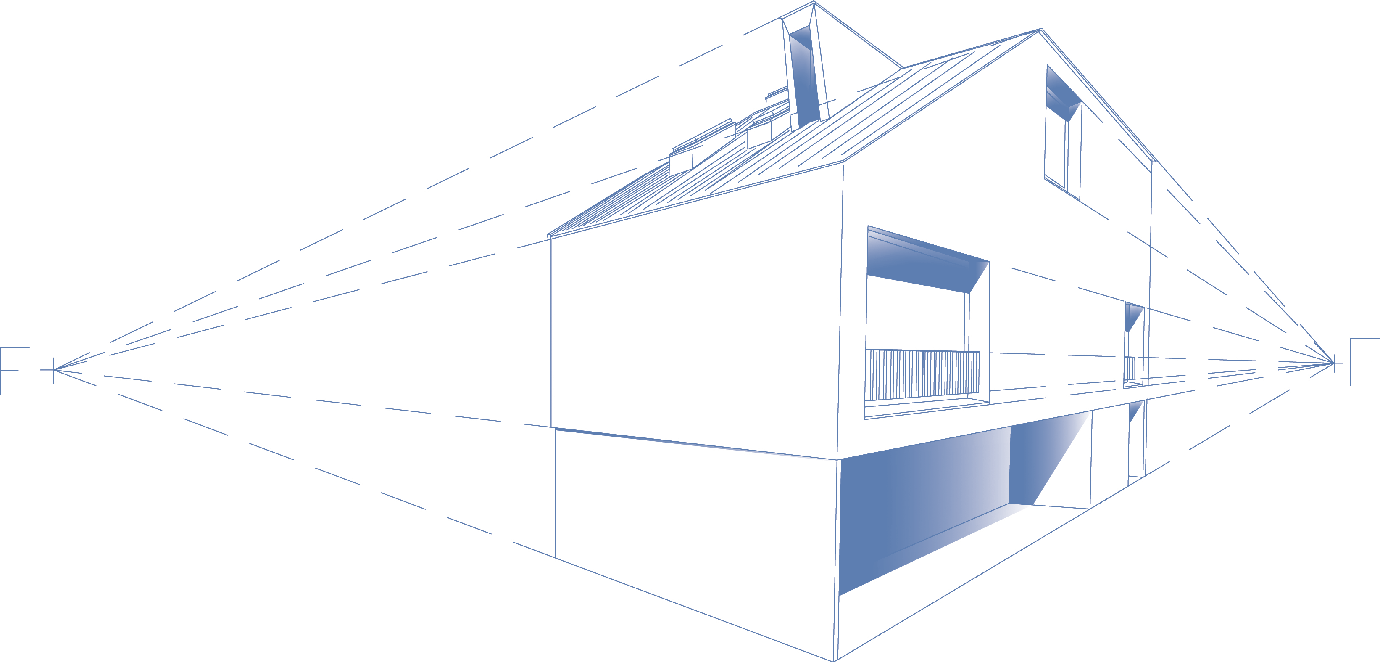 Se pretendermos dar uma noção de conjunto em três dimensões a partir de um determinado ângulo do edifício em causa, representamo -lo segundo um desenho
