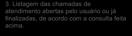 Listagem das chamadas de atendimento