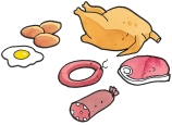 Grupo II Carne, peixe, ovos e mariscos Neste grupo, são incluídas todas as variedades de carne, enchidos, produtos de salsicharia, todas as variedades de peixe e as suas conservas, ovos e mariscos