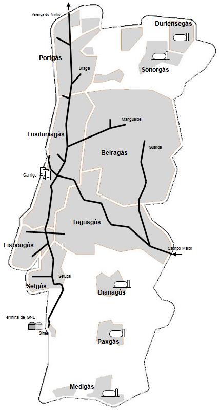 4 DEFINIÇÕES ESCALÕES DE CONSUMO DE GÁS NATURAL OPERADORES DA REDE DE DISTRIBUIÇÃO EM PORTUGAL CONTINENTAL Áreas da distribuição