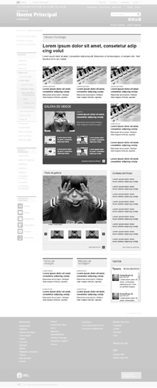 Elementos da Estrutura Principal Miolo Miolo Este elemento da estrutura do site é composto por módulos de visualização de conteúdo, uma ferramenta que permite destacar no miolo das capas das páginas