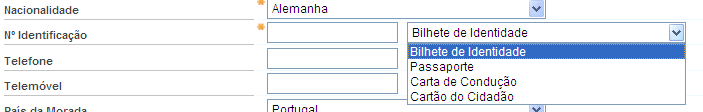 Caso utilizador seja oriundo de outro país a identificação pode ser feita com recurso a outra identificação.
