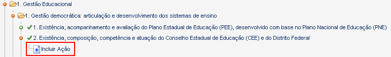 7. ORIENTAÇÕES PARA ELABORAÇÃO DO PLANO DE AÇÕES ARTICULADAS A estrutura do PAR é composta por ações e subações. No caso dos estados, podem ser cadastradas até 100 ações (uma para cada indicador).