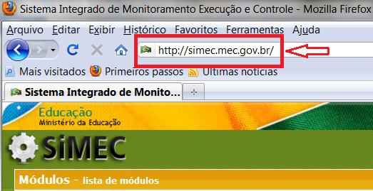 2. CADASTRO NO SIMEC O Sistema Integrado de Planejamento, Orçamento e Finanças do Ministério da Educação (SIMEC) é um sistema que pode ser acessado de qualquer computador que esteja conectado à rede