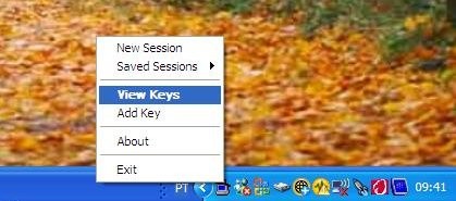 ao lado do relógio do Windows. Clique com o botão direito sobre ele e escolha View Keys. 7 de 7 Escolha Add Key e indique o caminho até a sua chave privada.