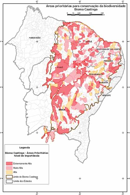 69 Figura 11. Mapa das áreas prioritárias para conservação no bioma Caatinga.