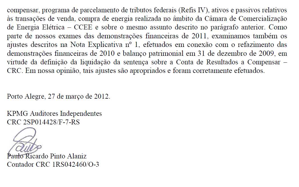 Relatório Auditores