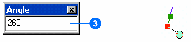 3. Pres Ctrl + A ou clique com o botão direito do mouse sobre o mapa e selecione a opção Direction e digite o valor de 260 graus. Pressione Enter.