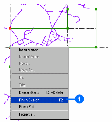 Esta ação adicionará um segmento de esboço final e criará uma nova característica.