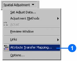 layer de origem e a layer designada. A caixa de diálogo Attribute Transfer Mapping permite definir estas colocações.