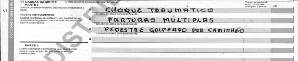 Neste caso, a causa básica sarampo deu origem à broncopneumonia, que foi a causa terminal.