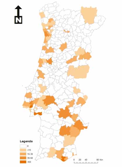 Figura 19 Número de inquéritos aplicados por