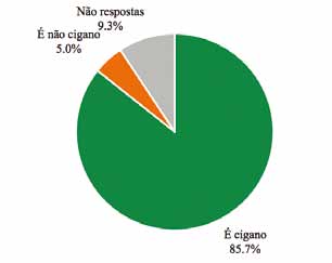 e mãe ciganos (91,7%), havendo uma forte homogeneidade intragrupo