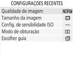 para navegar os menus da câmera.