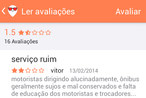 usuários fizeram sobre a linha e escreva a sua. Confira a lista de pontos de parada da linha.