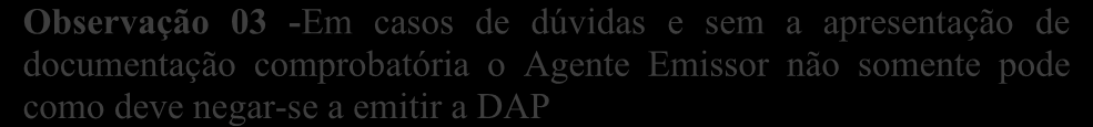 e, em casos de dúvidas exigir documentação comprobatória dos dados informados. No ato da emissão da DAP, os representantes das UFPR devem apresentar ao Agente Emissor: i.