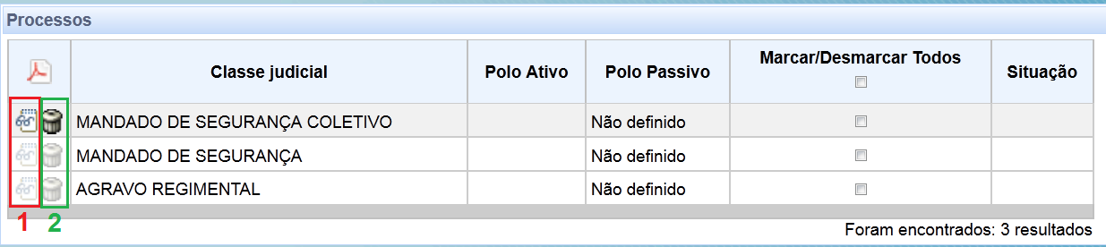 f.1) Protocolando petições em lote Caso já tenha realizado o preenchimento completo de todos os itens requeridos para o cadastramento dos processos, porém sem tê-los ainda protocolados, é possível