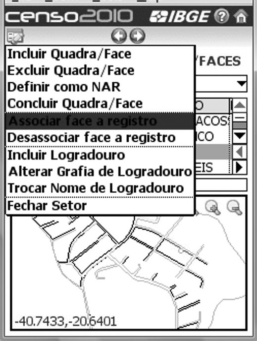 uma linha no mapa existente no seu computador de mão.