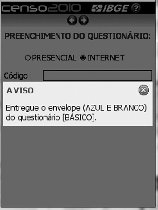 Deste modo, a opção pela Internet não deve ser vista, por você, Recenseador, como a alternativa principal para obtenção das informações, mas sim como um método auxiliar destinado a atender um número