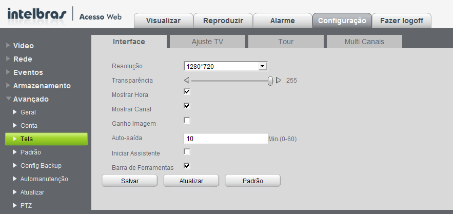 Para o gerenciamento de contas, observe: O sistema de gerenciamento de contas adota dois níveis: Grupo e Usuário. Há um limite de 60 usuários criados.