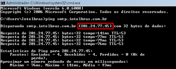 1. Será necessário definir o IP do servidor SMTP para o DVR poder acessar o serviço de envio de e-mails.