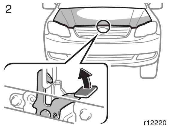 Se mover para o lado ou para dentro do veículo a haste poderá soltar. Antes de fechar o capô, verifique se você não esqueceu nenhuma ferramenta, pano, etc. e posicione a haste no suporte.