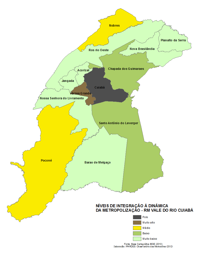 Mapa 58 Níveis de Integração