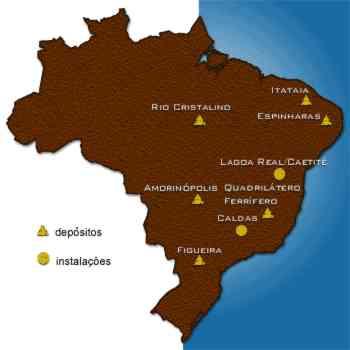 5.2 Mercado Figura 5.4: Reservas brasileiras de urânio e localização da mineração propriamente dita.