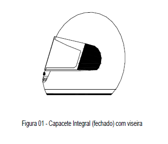 Capacete que possui aplicado as marcações (selo de certificação holográfico/etiqueta interna), com a marca