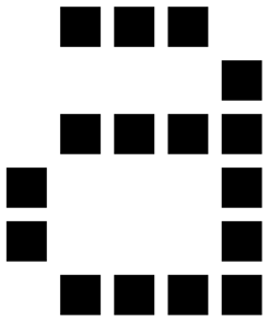 1 4, 1 1, 4 0, 1, 3, 1 0, 1, 3, 1 1, 4 A mesma imagem codificada com números